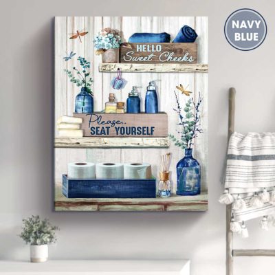 bathroom wall decor bathroom decor ideas hello sweet cheeks bathroom sign bathroom canvas print