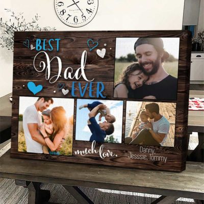 best dad ever photo collage canvas gifts for dad from kids personalized christmas gift for dad