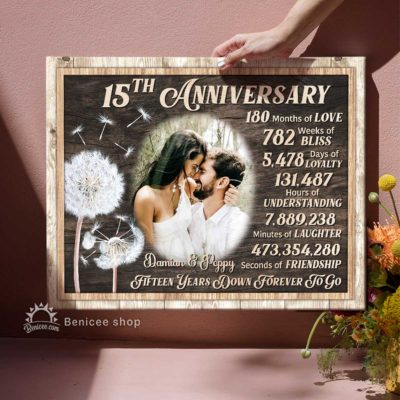 Custom 15 Year Anniversary Gift, Crystal Anniversary Photo Gifts