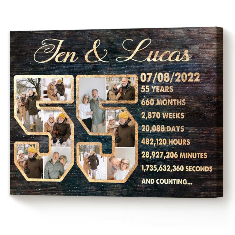 Personalized 55th Anniversary Photo Canvas, 55th Wedding Anniversary ...