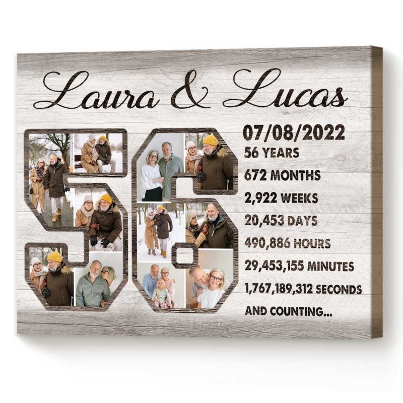 Custom 56 Anniversary Gift Photo Collage 56 Year Anniversary Gift Wedding Anniversary Gifts For Parents