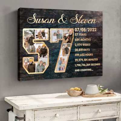 Custom 57th Anniversary Gift Photo Collage 57 Year Anniversary Gift Wedding Anniversary Gifts For Parents 2