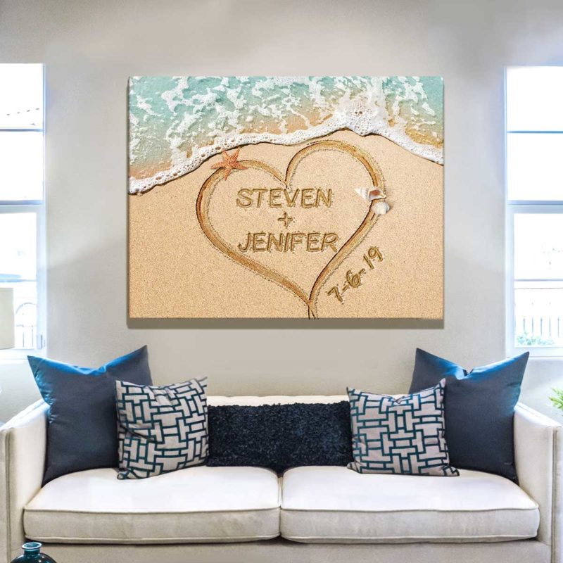 Custom Gift For Couple On Engagement, Beach Wedding Gifts for Couple