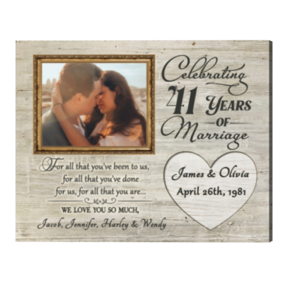 41st Anniversary Gifts for Parents, 41 Years Anniversary Gift, For All That You Have Been To Us, Anniversary Photo Frame