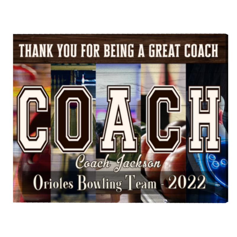 Custom Bowling Gift for Coach, Bowling Coach Gift with Name, Thank You For Always Believing Us Canvas