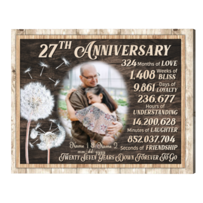 Personalized 27th Anniversary Gift, 27 Year Anniversary Gift For Husband