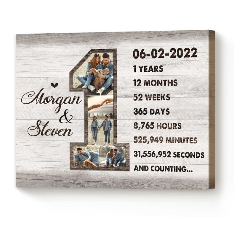 Personalize 1 Year Anniversary Gift for Boyfriend First Year Anniversary Collage Gift for Husband First Year Together 2