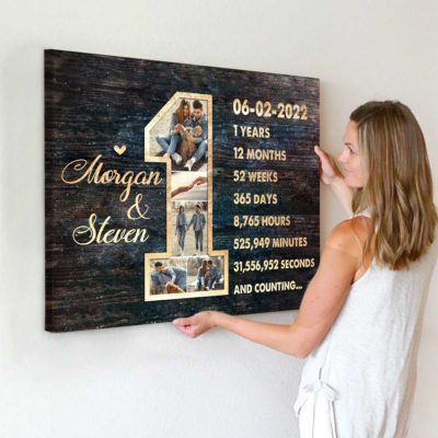 Personalize 1 Year Anniversary Gift for Boyfriend First Year Anniversary Collage Gift for Husband First Year Together 3