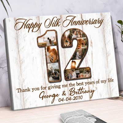 Personalized 12th Anniversary Gifts Photo Collage