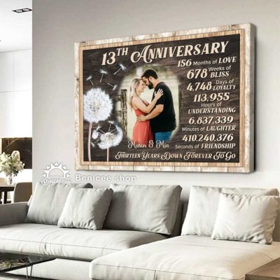 Personalized 13 Year Wedding Anniversary Gift