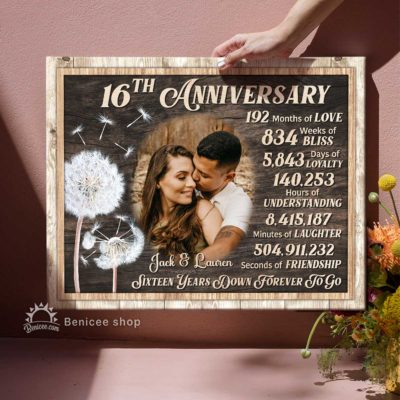 Personalized 16 Year Anniversary Photo Gift