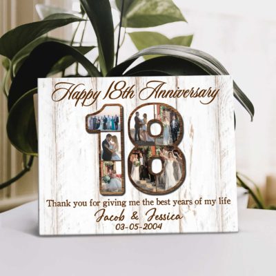 Personalized 18th Anniversary Gifts Photo Collage Canvas