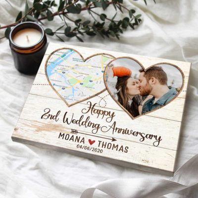 Personalized 2nd Anniversary Gifts Map Print