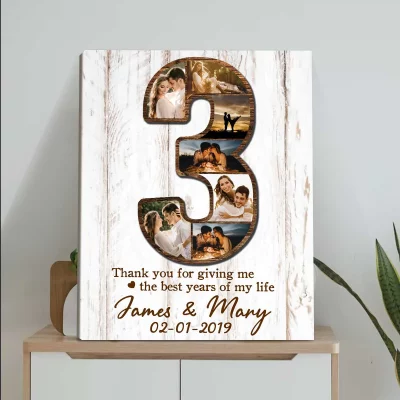 Personalized 3 Year Anniversary Photo Gift