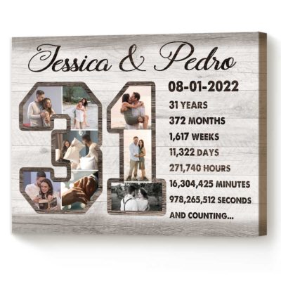 Personalized 31 Year Anniversary Photo Collage Wall Art