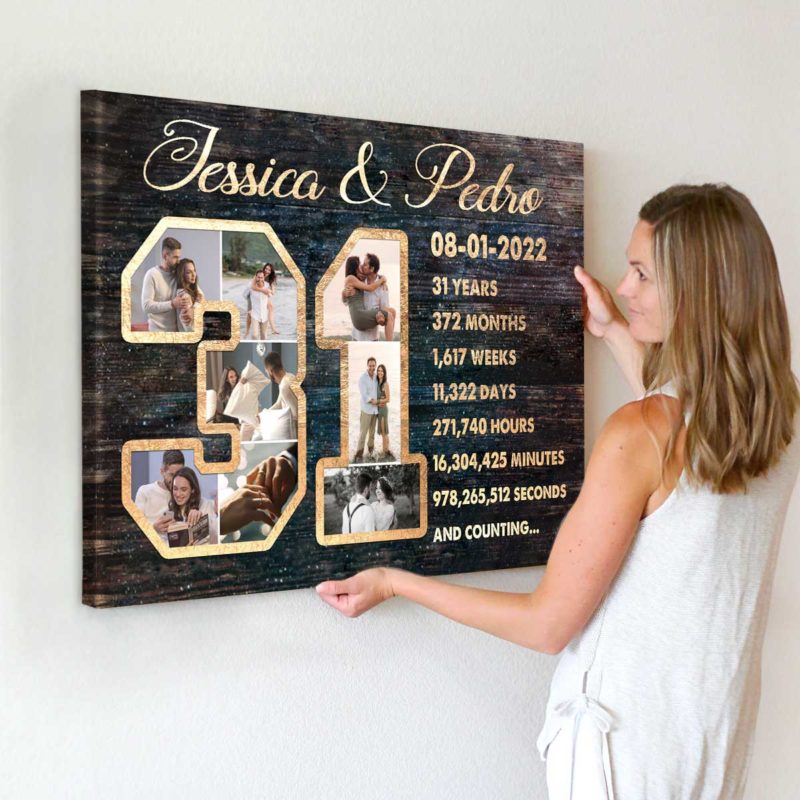 Personalized 31 Year Anniversary Photo Collage Wall Art