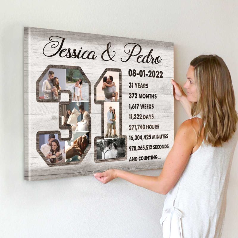 Personalized 31 Year Anniversary Photo Collage Wall Art