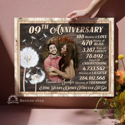 Personalized 9th Anniversary Gifts, 9 Year Anniversary Gift For Husband