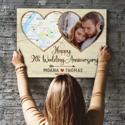 Personalized 9th Anniversary Gifts Map Print