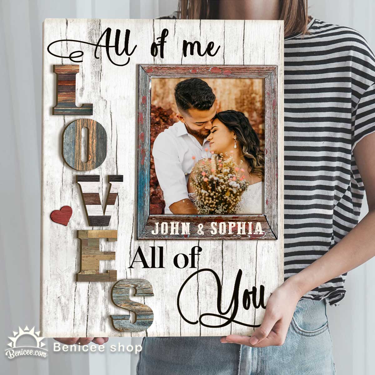 Mr & Mrs Couple Photo Frame with LED - Personalized anniversary Gift