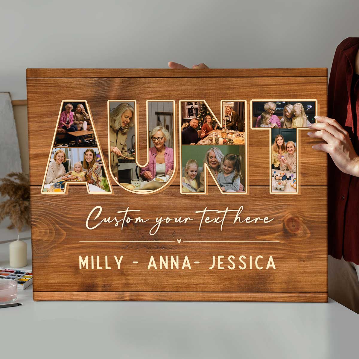 Personalized Aunt Picture Collage Canvas, Aunt Christmas Gifts, Gifts For  Auntie From Nephew, Niece - Best Personalized Gifts For Everyone