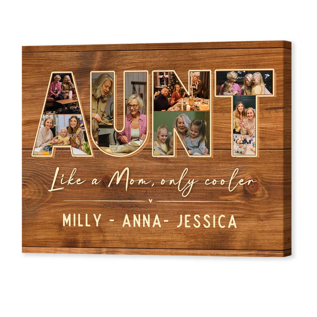 Personalized Aunt Picture Collage Canvas, Aunt Christmas Gifts, Gifts For  Auntie From Nephew, Niece - Best Personalized Gifts For Everyone