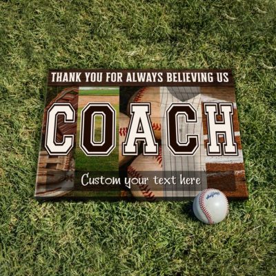 Personalized Vintage Baseball Gift for Coach