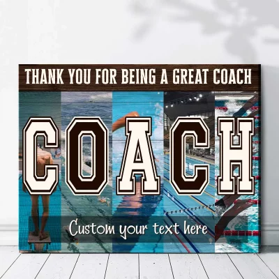 Personalized Vintage Swim Gift for Coach