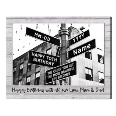 70th Birthday Custom Street Sign, Personalized 70th Birthday Gift, Turning 70 Birthday Gifts for Him