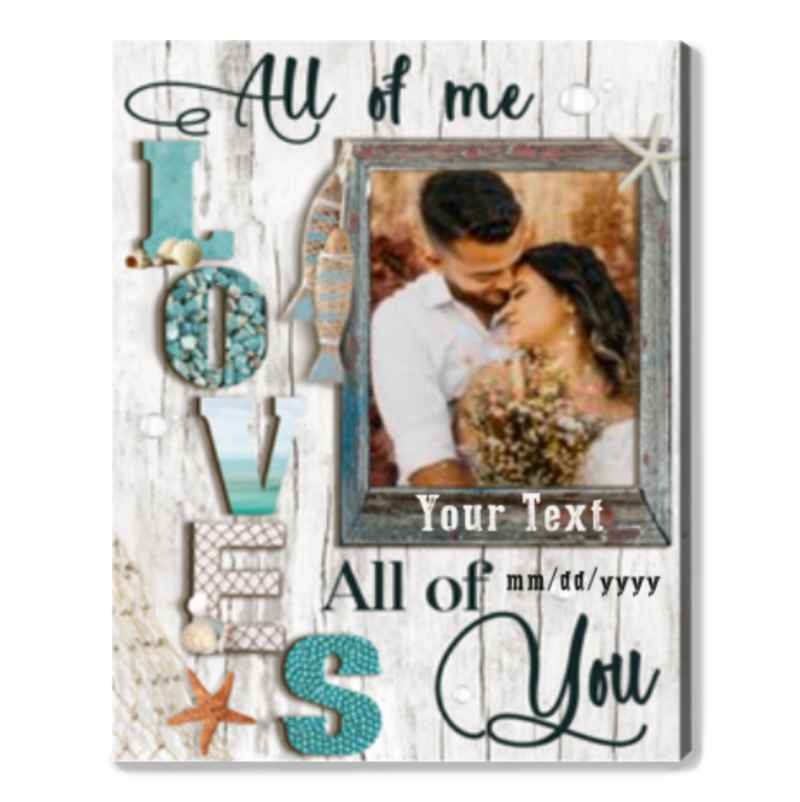 Personalized Picture Gifts For Couples, All Of Me Loves All Of You Photo Print, Romantic Christmas Valentines Gifts For Him, Boyfriend