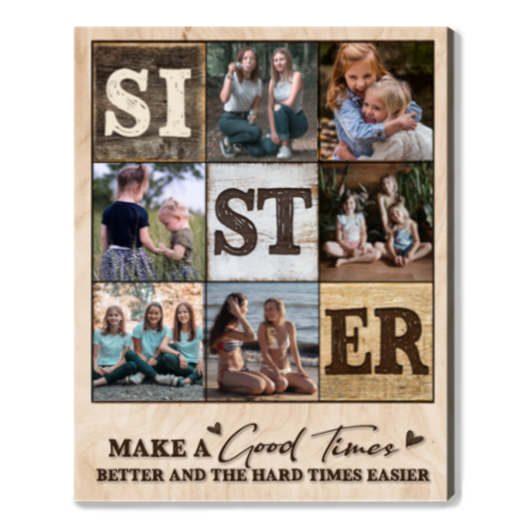 Sister Photo Collage Canvas, Sister Gift, Personalized Gift For