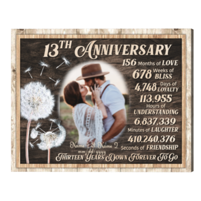 Personalized 13 Year Wedding Anniversary Gift