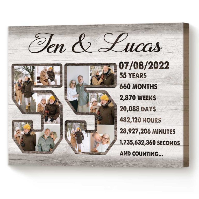 Personalized 55th Anniversary Photo Canvas, 55th Wedding Anniversary ...