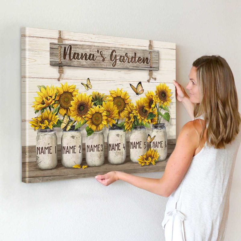 grandma's garden sign custom grandma gifts 2022 christmas gifts grandma's garden canvas