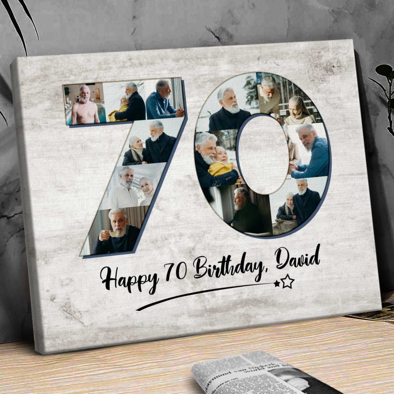 b96754b0 4721 11ed 83ba 0242ac120002 Personalized 70th Birthday Gifts For Dad For Men 70th Birthday Photo Collage Canvas 70th Anniversary Gift Idea