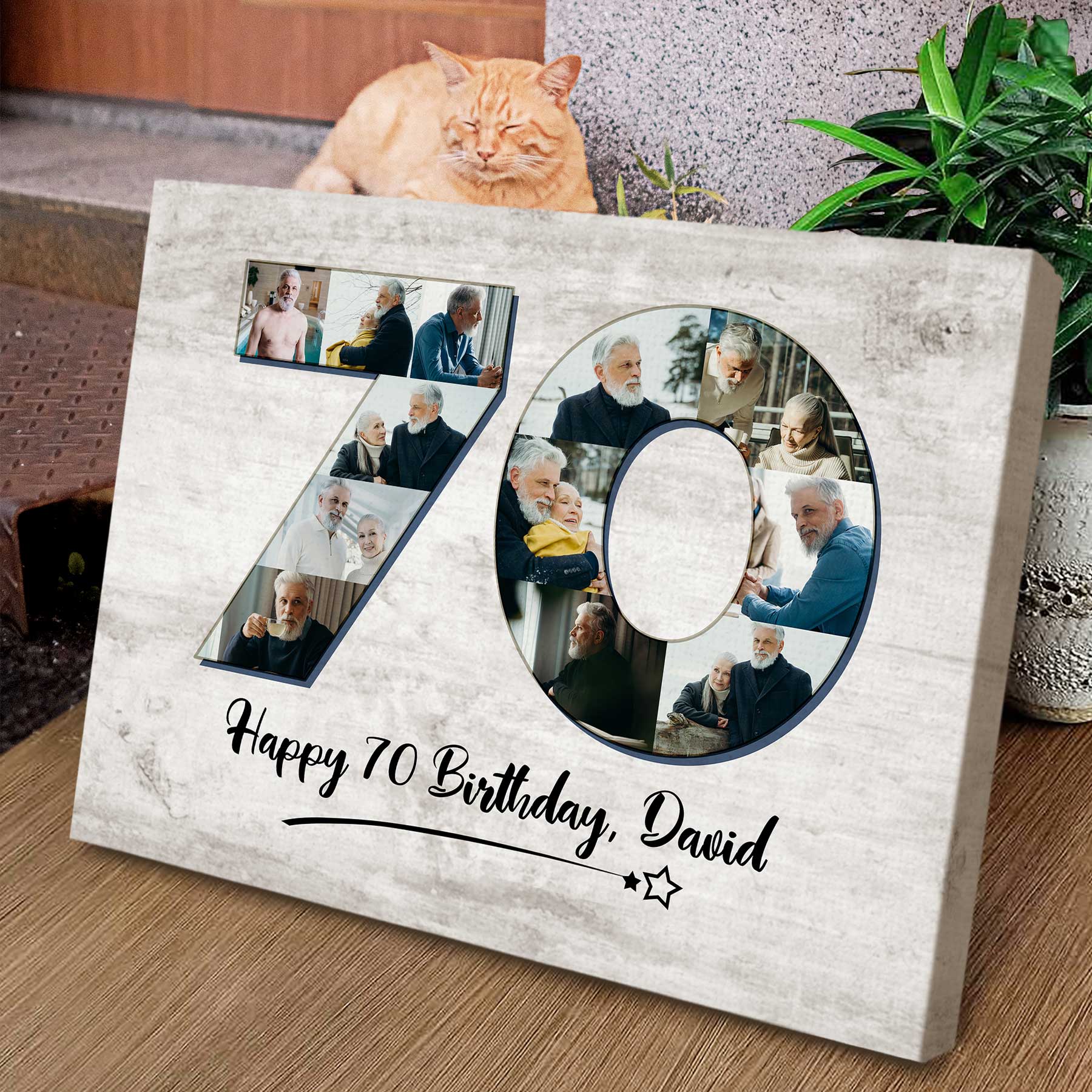 b9685a70 4721 11ed 83ba 0242ac120002 Personalized 70th Birthday Gifts For Dad For Men 70th Birthday Photo Collage Canvas 70th Anniversary Gift Idea 3