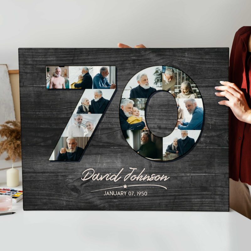 b968632c 4721 11ed 83ba 0242ac120002 Personalized 70th Birthday Gifts For Dad For Men 70th Birthday Photo Collage Canvas 70th Anniversary Gift Idea 5 scaled