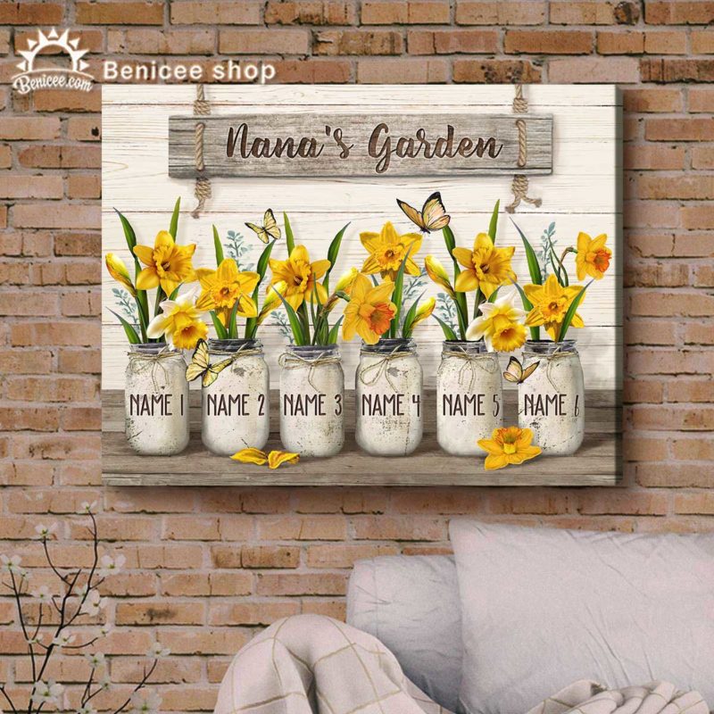 bd8fba90 461e 11ed 83ba 0242ac120002 Christmas Gift For Grandma Gift For A Grandmother Grandmas Garden Canvas Narcissus Flower Jar