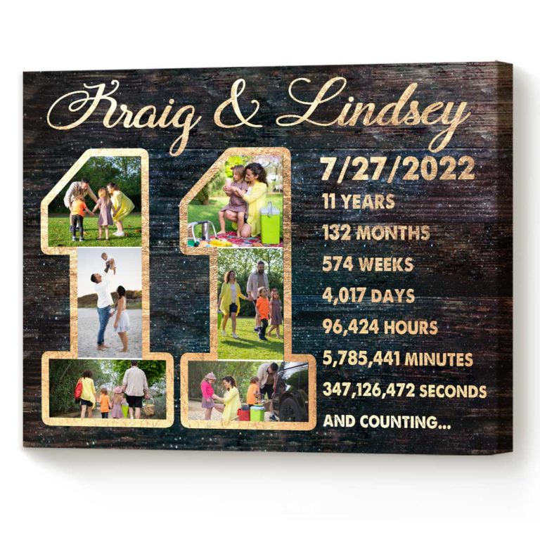 Personalized 11 Year Anniversary Photo Collage Wall Art, 11th ...