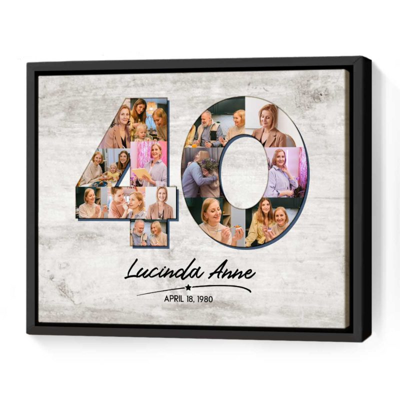 personalized 40th birthday gifts for her 40th birthday photo collage canvas 40th birthday gift idea