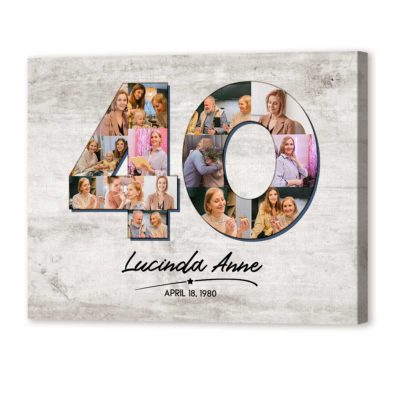 personalized 40th birthday gifts for her 40th birthday photo collage canvas 40th birthday gift idea