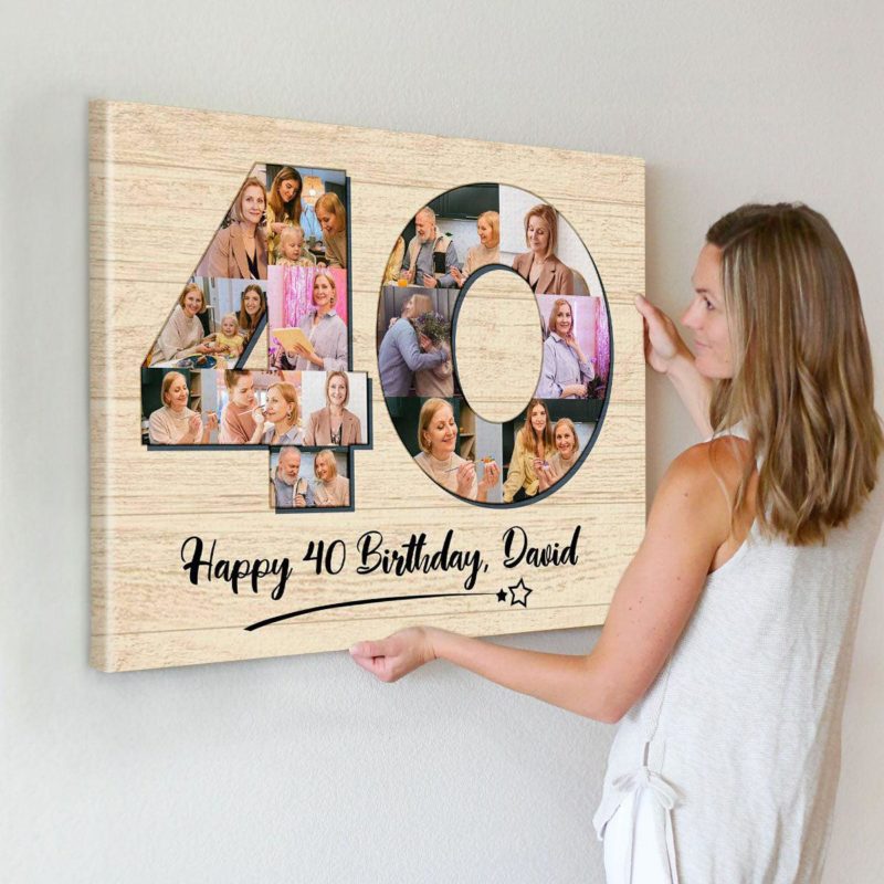 personalized 40th birthday gifts for her 40th birthday photo collage canvas 40th birthday gift idea