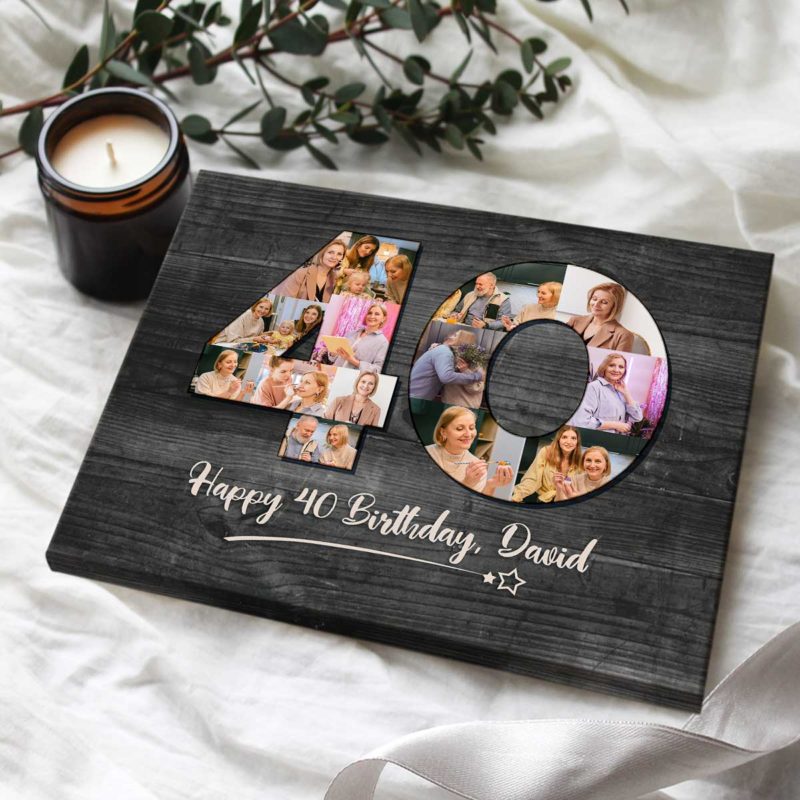 personalized 40th birthday gifts for her 40th birthday photo collage canvas 40th birthday gift idea