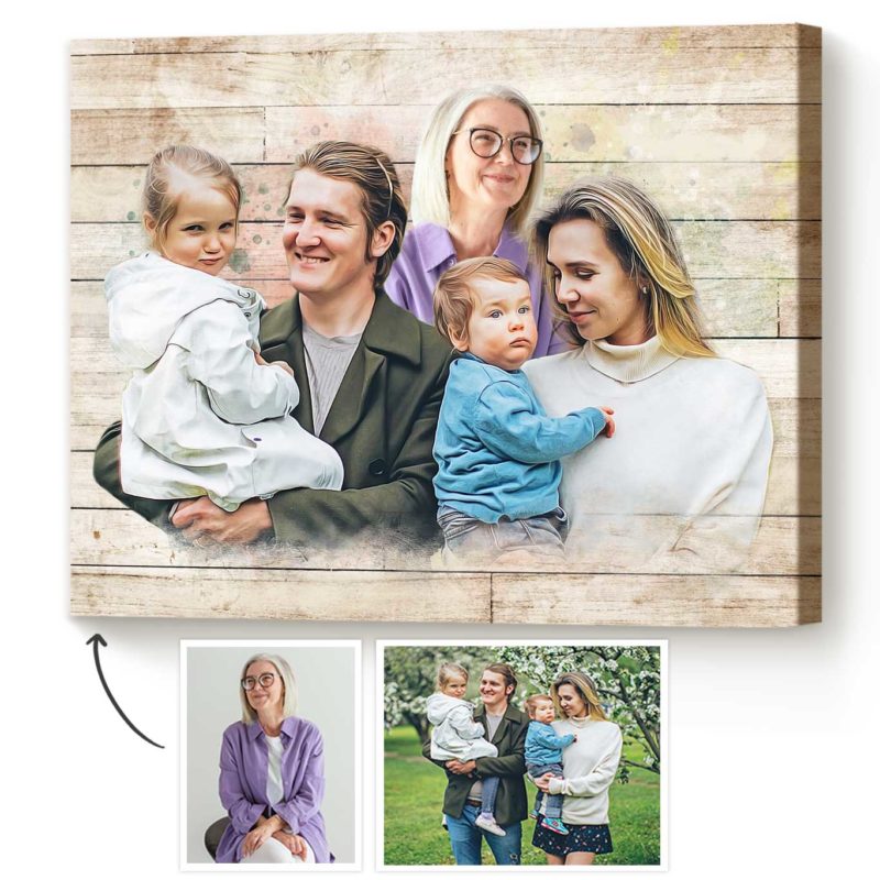 Memorial Gift for Loss of Mother, Add Deceased Loved One to Photo, Add Passed Person to Picture on Canvas