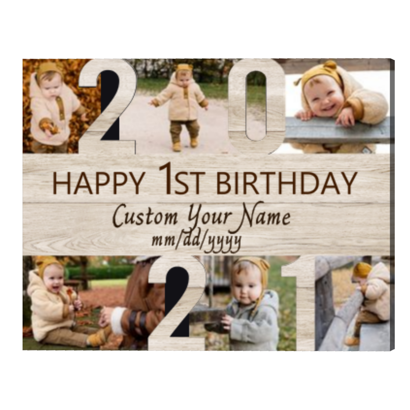 Personalized 1 Year Old Birthday Photo Collage, First Birthday Gift,1st ...