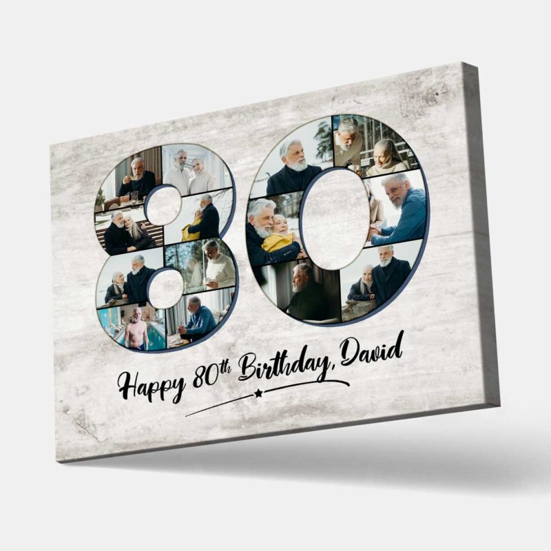 ea91c2aa 4722 11ed 83ba 0242ac120002 Personalised 80th Birthday Gifts 80th Birthday Photo Collage Canvas 80th Birthday Gift Ideas