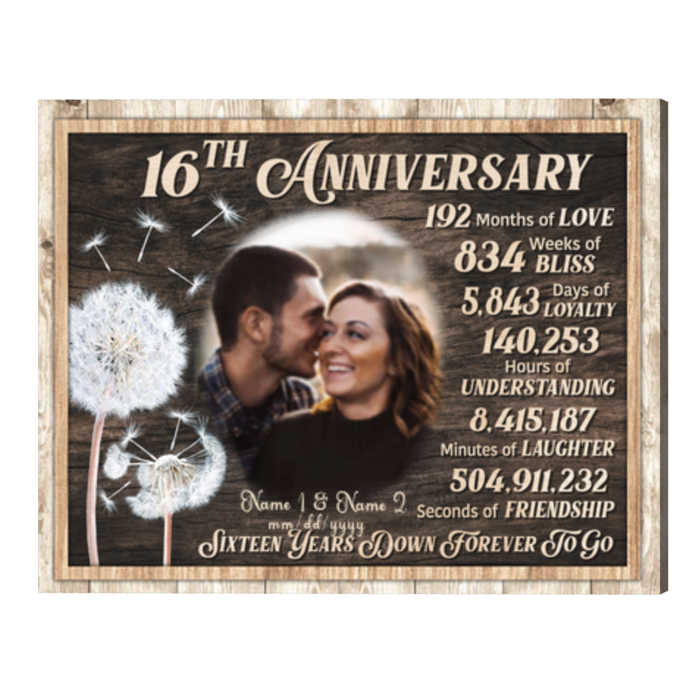 Personalized 16 Year Anniversary Gift, 16th Anniversary Photo Gifts For ...