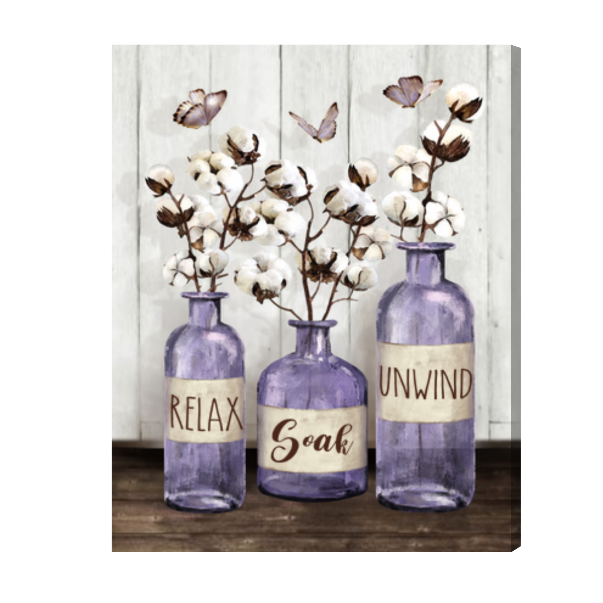 Farmhouse Bathroom Wall Art Bathroom Wall Decor Relax Soak Unwind Sign Flower Jar Wall Art 2970