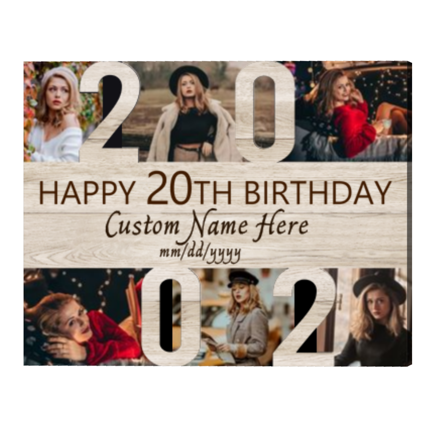 Personalized 20th Birthday Photo Collage Print, Twenty Birthday Gift ...