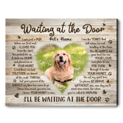 Custom Photo Pet Memorial Wall Art, Dog Passed Away Gift, Pets In Remembrance, Waiting at the Door